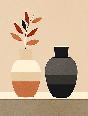 식물 일러스트 사람없음 장식 인테리어 꽃병 오브젝트 심플 감성 베이지색 정물화 미니멀 국내일러스트 AI파일 디자인 꽃 컬러 컨셉 그림 파일형식 벡터