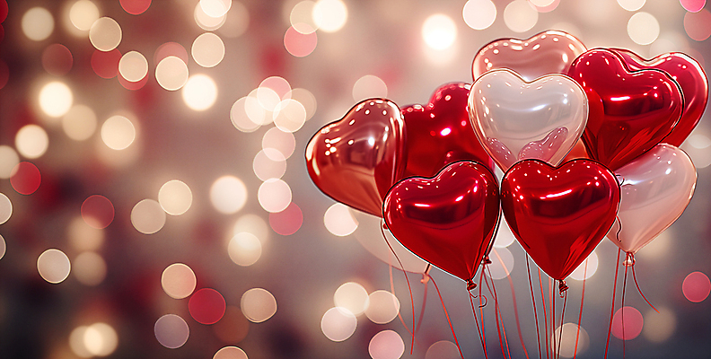 JPG 편집이미지 사랑 이벤트 사람없음 빨간색 반사 로맨틱 축하 보케 감성 하트풍선 보케백그라운드 편집실사 AI포토 AI콘텐츠 감정 컬러 백그라운드 컨셉 하트 CG 풍선 파일형식