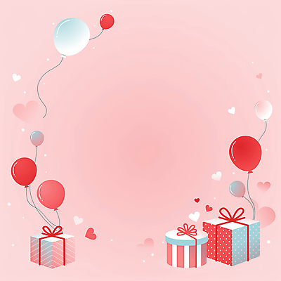 분홍색 백그라운드 발렌타인데이 이벤트 사람없음 선물상자 하트 풍선 모션그래픽 MP4 MOV 모양 컬러 데이이벤트 선물 상자 동영상 파일형식