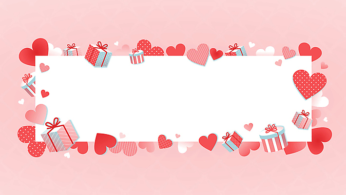 배너 가로배너 분홍색 백그라운드 프레임 발렌타인데이 이벤트 사람없음 선물상자 하트 모션그래픽 MP4 MOV 모양 컬러 데이이벤트 선물 가로 상자 동영상 파일형식