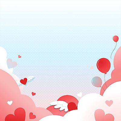 구름 분홍색 날개 프레임 발렌타인데이 이벤트 사람없음 하트 풍선 모션그래픽 MP4 MOV 자연요소 모양 컬러 데이이벤트 동영상 파일형식