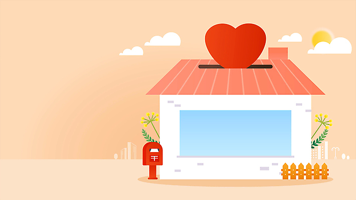 구름 꽃 주택 사람없음 울타리 태양 주황색 우체통 하트 모션그래픽 MP4 MOV 자연요소 모양 식물 컬러 건물 담장 동영상 파일형식