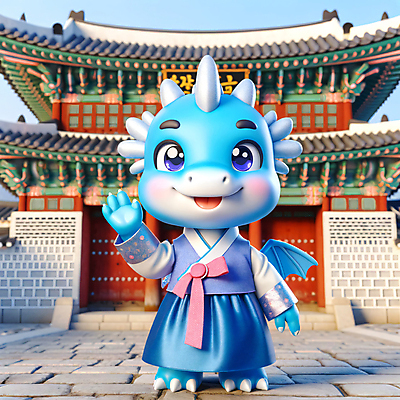 JPG 편집이미지 한국문화 한옥 3D캐릭터 사람없음 야외 3D 손들기 용띠 한복 디지털합성 즐거움 편집소스 2024년 청룡캐릭터 편집3D AI컴퓨터그래픽 AI콘텐츠 캐릭터 동양문화 한국전통 감정 고건축 모션 한국 십이지신 용 전통의상 연도 용캐릭터 청룡 파일형식