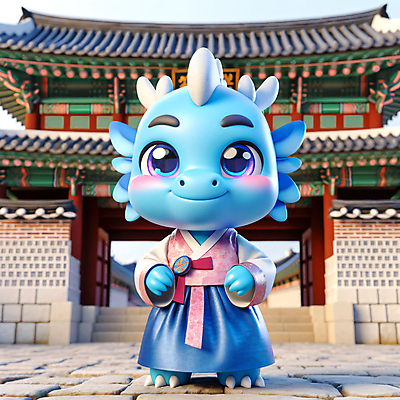 JPG 편집이미지 한국문화 한옥 3D캐릭터 사람없음 야외 3D 용띠 한복 디지털합성 즐거움 편집소스 2024년 청룡캐릭터 편집3D AI컴퓨터그래픽 AI콘텐츠 캐릭터 동양문화 한국전통 감정 고건축 한국 십이지신 용 전통의상 연도 용캐릭터 청룡 파일형식