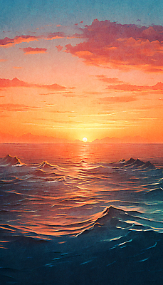 JPG 구름 편집이미지 물결 파도 바다 자연 새해 풍경 해변 사람없음 빛 태양 반사 일출 주황색 윤슬 편집실사 AI일러스트 AI콘텐츠 자연요소 컬러 노을 CG 생태계 파일형식