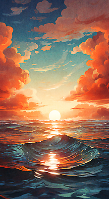 JPG 구름 편집이미지 물결 파도 바다 자연 새해 풍경 해변 사람없음 빛 태양 반사 일출 주황색 윤슬 편집실사 AI일러스트 AI콘텐츠 자연요소 컬러 노을 CG 생태계 파일형식