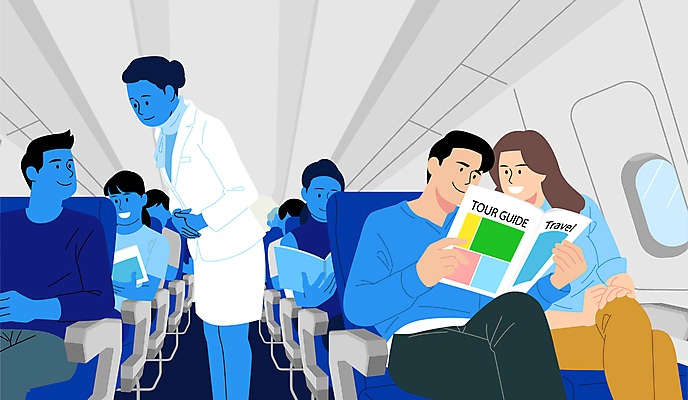 응시 여자 남자 해외여행 여행 지도 일러스트 휴가 비행기 여러명 성인 여행객 가이드북 승무원 기내 여행준비 성인만 국내일러스트 AI파일 직업 해외 시선 다수 항공교통 대중교통 사람 준비 공공장소 파일형식 벡터