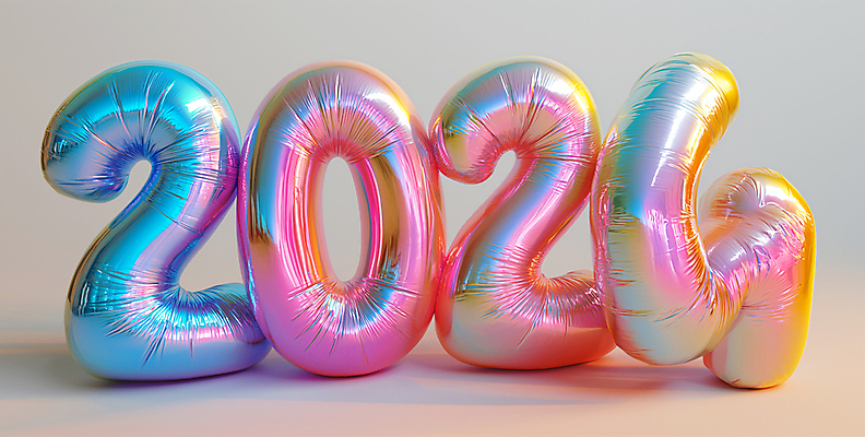 JPG 편집이미지 문자 타이포그라피 사람없음 컬러풀 숫자 파티 디지털합성 풍선 입체문자 편집소스 2024년 편집실사 AI포토 AI콘텐츠 컬러 이벤트 연도 CG 파일형식