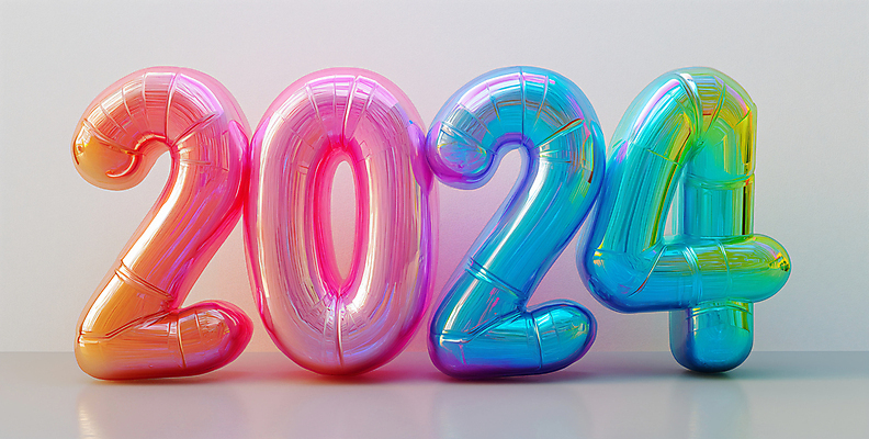 JPG 편집이미지 문자 타이포그라피 사람없음 컬러풀 숫자 파티 디지털합성 풍선 입체문자 편집소스 2024년 편집실사 AI포토 AI콘텐츠 컬러 이벤트 연도 CG 파일형식