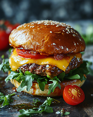 JPG 편집이미지 토마토 패스트푸드 서양음식 사람없음 감자튀김 햄버거 인스턴트 디지털합성 편집소스 맛있는 편집실사 AI포토 AI콘텐츠 음식 채소 감자 튀김 CG 파일형식