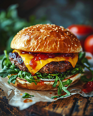 JPG 편집이미지 토마토 패스트푸드 서양음식 사람없음 감자튀김 햄버거 인스턴트 디지털합성 편집소스 맛있는 편집실사 AI포토 AI콘텐츠 음식 채소 감자 튀김 CG 파일형식