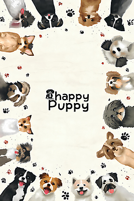 PSD 동물 반려견 백그라운드 여러마리 일러스트 프레임 사람없음 귀여움 흰색 강아지 디지털합성 편집소스 국내일러스트 컬러 다수 컨셉 반려동물 개 파일형식