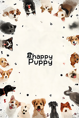 PSD 동물 반려견 백그라운드 여러마리 일러스트 프레임 사람없음 귀여움 흰색 강아지 디지털합성 편집소스 국내일러스트 컬러 다수 컨셉 반려동물 개 파일형식