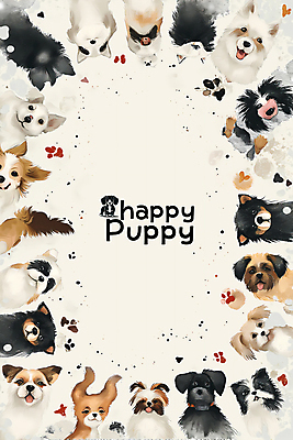 PSD 동물 반려견 백그라운드 여러마리 일러스트 프레임 사람없음 귀여움 흰색 강아지 디지털합성 편집소스 국내일러스트 컬러 다수 컨셉 반려동물 개 파일형식