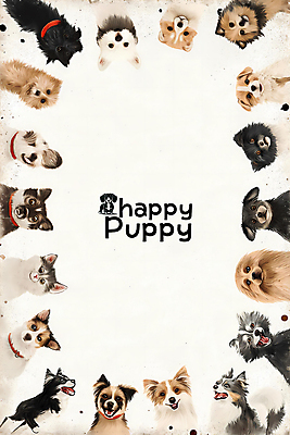 PSD 동물 반려견 백그라운드 여러마리 일러스트 프레임 사람없음 귀여움 흰색 강아지 디지털합성 편집소스 국내일러스트 컬러 다수 컨셉 반려동물 개 파일형식