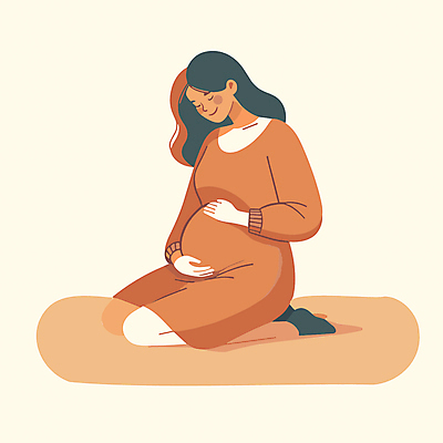 전신 여자 일러스트 엄마 한명 성인 갈색 임산부 임신 무릎꿇기 디지털합성 성인여자한명만 쓰다듬기 편집소스 국내일러스트 AI파일 1 컬러 가족 모션 사람 여자한명만 성인여자만 파일형식 벡터