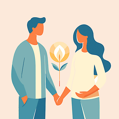 부부 여자 남자 꽃 일러스트 사랑 상반신 성인 두명 손잡기 화목 다정 임산부 디지털합성 얼굴없음 성인만 편집소스 국내일러스트 AI파일 식물 커플 감정 컨셉 모션 사람 임신 파일형식 벡터