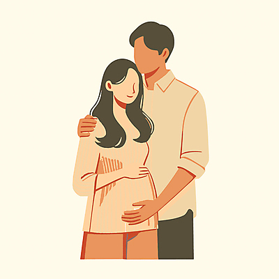 부부 여자 남자 일러스트 안기 사랑 상반신 성인 두명 화목 다정 임산부 디지털합성 얼굴없음 성인만 쓰다듬기 편집소스 국내일러스트 AI파일 커플 감정 컨셉 모션 사람 임신 파일형식 벡터