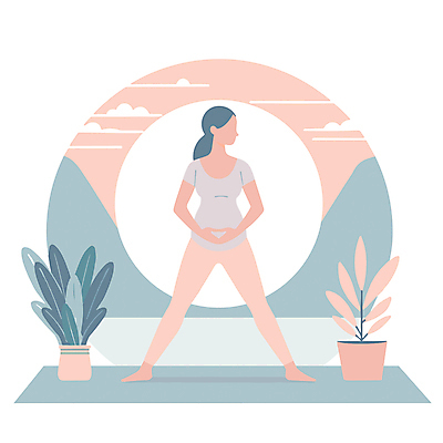 전신 여자 화분 분홍색 일러스트 건강 한명 성인 스트레칭 임산부 임신 요가자세 매트 디지털합성 체조 임산부요가 성인여자한명만 편집소스 국내일러스트 AI파일 1 컬러 포즈 요가 사람 운동 여자한명만 성인여자만 파일형식 벡터