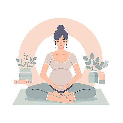 전신 여자 화분 분홍색 일러스트 건강 한명 성인 눈감음 스트레칭 임산부 임신 요가자세 매트 디지털합성 명상 가부좌 임산부요가 성인여자한명만 편집소스 국내일러스트 AI파일 1 컬러 포즈 요가 모션 사람 앉기 운동 여자한명만 성인여자만 파일형식 벡터