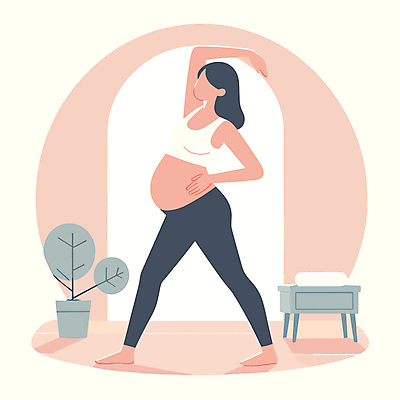 전신 여자 분홍색 일러스트 건강 한명 성인 스트레칭 임산부 임신 요가자세 디지털합성 임산부요가 성인여자한명만 편집소스 국내일러스트 AI파일 1 컬러 포즈 요가 사람 운동 여자한명만 성인여자만 파일형식 벡터