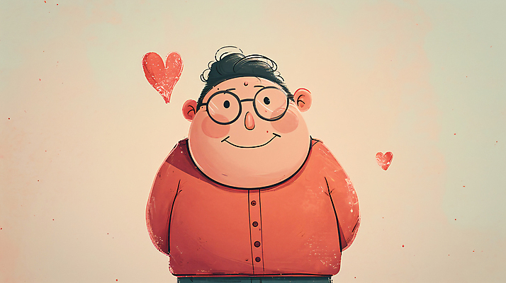 JPG 남자 일러스트 사랑 한명 상반신 성인 하트 디지털합성 아저씨 이웃 성인남자한명만 안경낌 편집소스 국내일러스트 AI일러스트 AI콘텐츠 모양 1 감정 안경 사람 남자한명만 성인남자만 파일형식