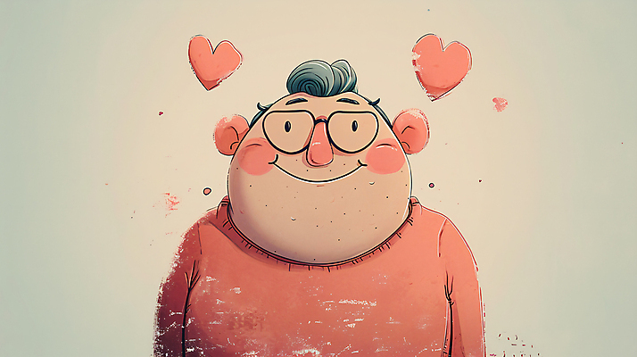 JPG 남자 일러스트 사랑 한명 상반신 성인 하트 디지털합성 아저씨 이웃 성인남자한명만 안경낌 편집소스 국내일러스트 AI일러스트 AI콘텐츠 모양 1 감정 안경 사람 남자한명만 성인남자만 파일형식