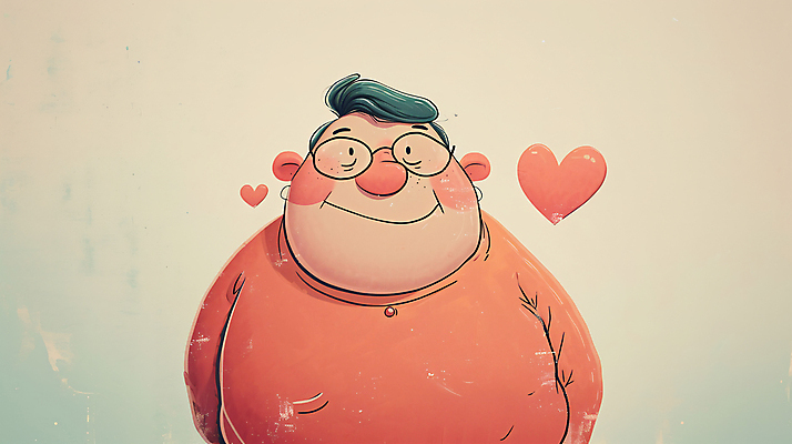 JPG 남자 일러스트 사랑 한명 상반신 성인 하트 디지털합성 아저씨 이웃 성인남자한명만 안경낌 편집소스 국내일러스트 AI일러스트 AI콘텐츠 모양 1 감정 안경 사람 남자한명만 성인남자만 파일형식