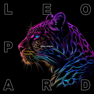 PSD 동물 편집이미지 디자인 사람없음 그래픽 빛 컬러풀 디지털 디지털합성 네온 표범 편집소스 이미지편집 컬러 포유류 파일형식