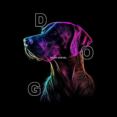PSD 동물 편집이미지 디자인 사람없음 그래픽 빛 컬러풀 디지털 개 디지털합성 네온 편집소스 이미지편집 컬러 포유류 파일형식