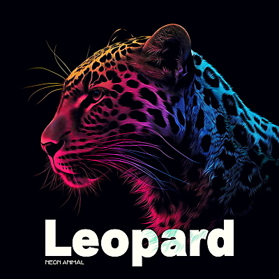 PSD 동물 편집이미지 디자인 사람없음 그래픽 빛 컬러풀 디지털 디지털합성 네온 표범 편집소스 이미지편집 컬러 포유류 파일형식