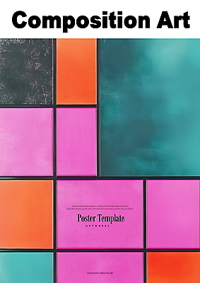 PSD 포스터 오렌지 일러스트 추상 미술 사람없음 그래픽 컬러풀 사각형 배열 디지털합성 그림 질감 격자 청록색 국내일러스트 도형 컬러 무늬 과일 문화예술 파일형식