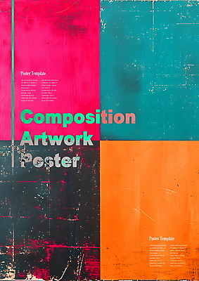 PSD 포스터 오렌지 일러스트 추상 미술 사람없음 그래픽 컬러풀 배열 디지털합성 그림 질감 격자 청록색 그런지 국내일러스트 컬러 무늬 과일 문화예술 파일형식