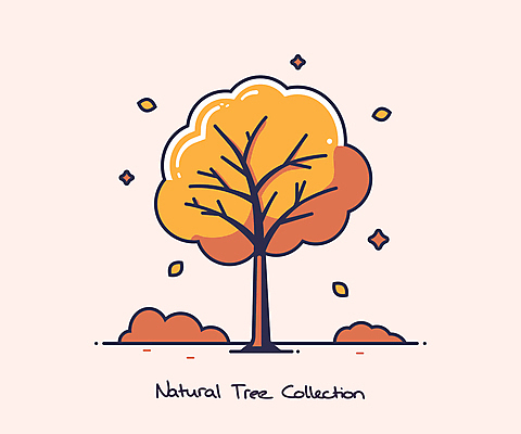 나무 낙엽 일러스트 자연 나뭇잎 한그루 잔디 타이포그라피 사람없음 주황색 분위기 국내일러스트 AI파일 식물 문자 1 컬러 컨셉 잎 생태계 파일형식 벡터