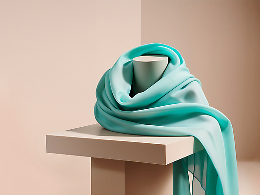 JPG 편집이미지 잡화 패션 사람없음 스카프 우아함 디지털합성 단상 민트색 편집소스 편집실사 AI포토 AI콘텐츠 컬러 컨셉 목도리 CG 파일형식