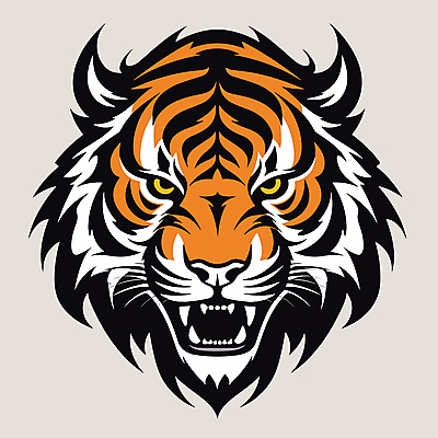 한마리 얼굴 야생동물 일러스트 사람없음 흰색 호랑이 심볼 육식동물 국내일러스트 AI파일 동물 1 컬러 포유류 신체부위 파일형식 벡터