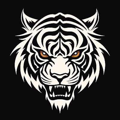 한마리 얼굴 야생동물 일러스트 사람없음 검은색 호랑이 심볼 육식동물 국내일러스트 AI파일 동물 1 컬러 포유류 신체부위 파일형식 벡터