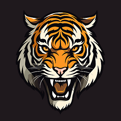 한마리 얼굴 야생동물 일러스트 사람없음 검은색 호랑이 심볼 육식동물 국내일러스트 AI파일 동물 1 컬러 포유류 신체부위 파일형식 벡터