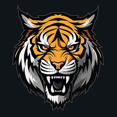 한마리 얼굴 야생동물 일러스트 사람없음 검은색 호랑이 심볼 육식동물 국내일러스트 AI파일 동물 1 컬러 포유류 신체부위 파일형식 벡터