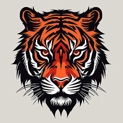 한마리 얼굴 야생동물 일러스트 사람없음 흰색 호랑이 심볼 육식동물 국내일러스트 AI파일 동물 1 컬러 포유류 신체부위 파일형식 벡터