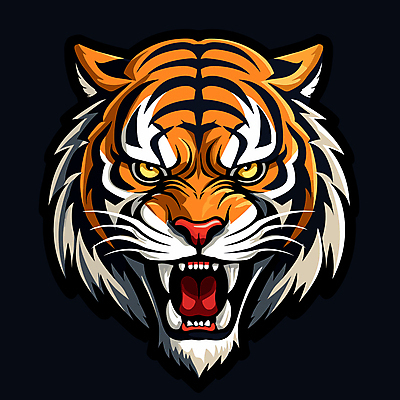 한마리 얼굴 야생동물 일러스트 사람없음 검은색 호랑이 심볼 육식동물 국내일러스트 AI파일 동물 1 컬러 포유류 신체부위 파일형식 벡터