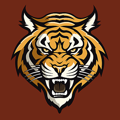 한마리 얼굴 야생동물 일러스트 사람없음 빨간색 호랑이 심볼 육식동물 국내일러스트 AI파일 동물 1 컬러 포유류 신체부위 파일형식 벡터