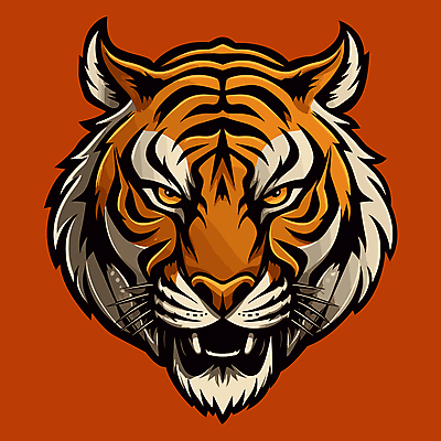 한마리 얼굴 야생동물 일러스트 사람없음 주황색 호랑이 심볼 육식동물 국내일러스트 AI파일 동물 1 컬러 포유류 신체부위 파일형식 벡터