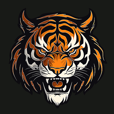 한마리 얼굴 야생동물 일러스트 사람없음 검은색 호랑이 심볼 육식동물 국내일러스트 AI파일 동물 1 컬러 포유류 신체부위 파일형식 벡터