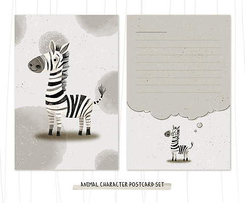 PSD 동물 동물캐릭터 말풍선 두마리 일러스트 수채화 사람없음 세트 회색 말_대화 편지지 엽서 얼룩말 감성 국내일러스트 일러캐릭터 캐릭터 컬러 컨셉 2 말_동물 편지 파일형식