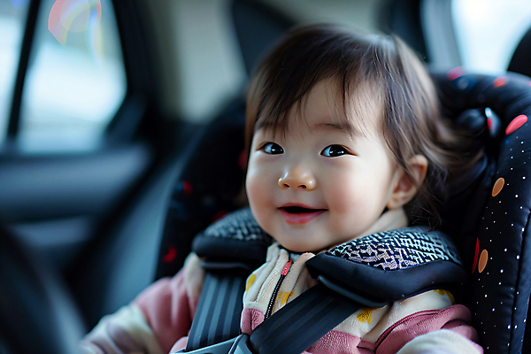 JPG 편집이미지 응시 자동차 한명 미소 안전 상반신 아기 보호 안전벨트 자동차내부 카시트 편집실사 AI인물포토 AI콘텐츠 1 시선 육상교통 컨셉 의자 표정 사람 내부 CG 파일형식 AI포토