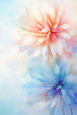 JPG 편집이미지 꽃 백그라운드 붓터치 사람없음 우아함 질감 유화 이미지편집 편집실사 식물 컨셉 미술 CG 파일형식