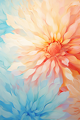 JPG 편집이미지 꽃 백그라운드 붓터치 사람없음 주황색 우아함 질감 유화 이미지편집 편집실사 식물 컬러 컨셉 미술 CG 파일형식