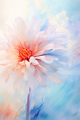 JPG 편집이미지 꽃 백그라운드 붓터치 사람없음 우아함 질감 유화 이미지편집 편집실사 식물 컨셉 미술 CG 파일형식