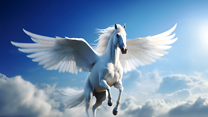 JPG 구름 편집이미지 날개 하늘 사람없음 판타지 비행 말_동물 신비 유니콘 환상 이미지편집 편집실사 AI컴퓨터그래픽 AI콘텐츠 자연요소 컨셉 포유류 상상 CG 파일형식